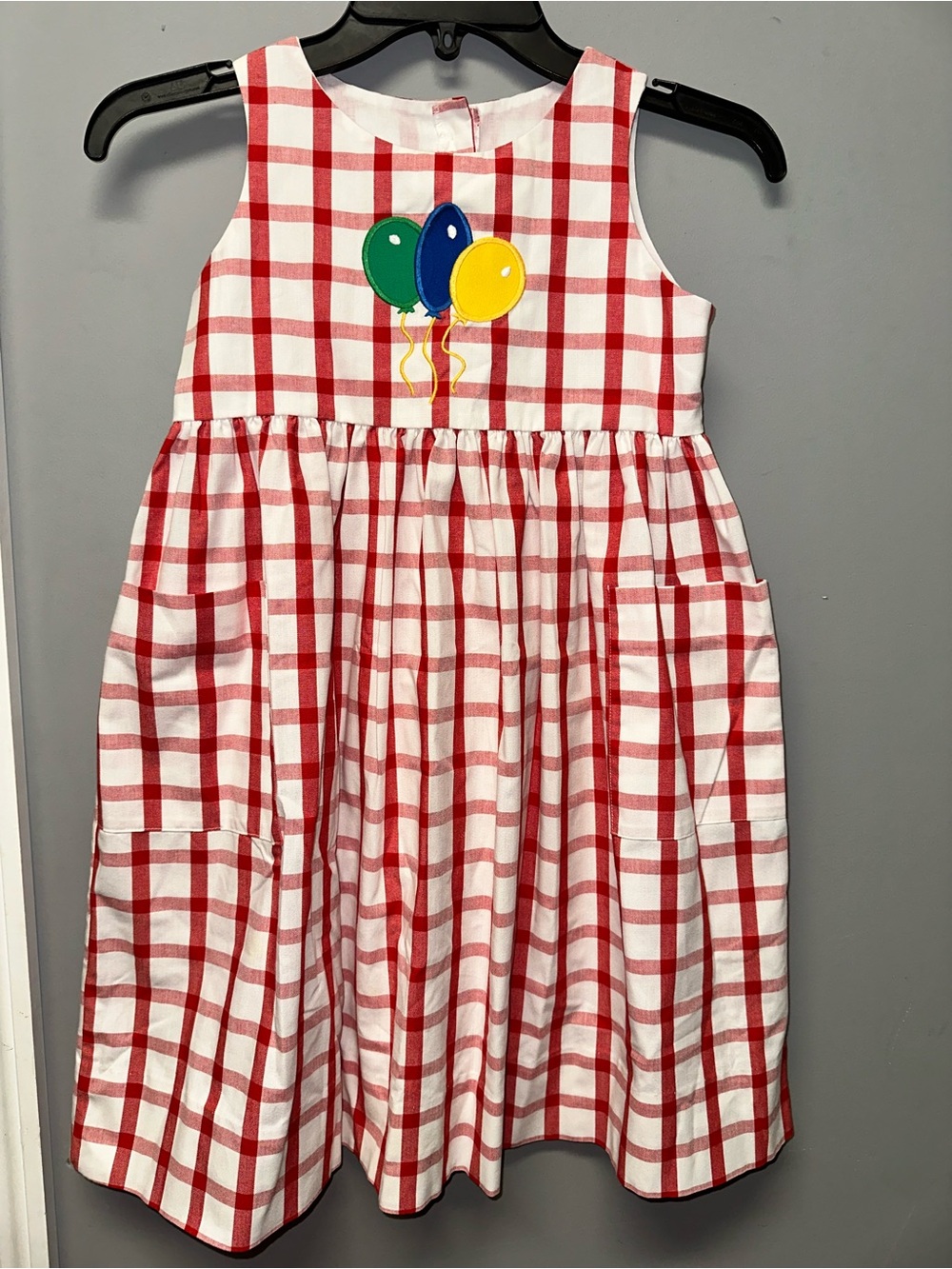 Girls Kelly’s Kids Checkered Balloons Dress